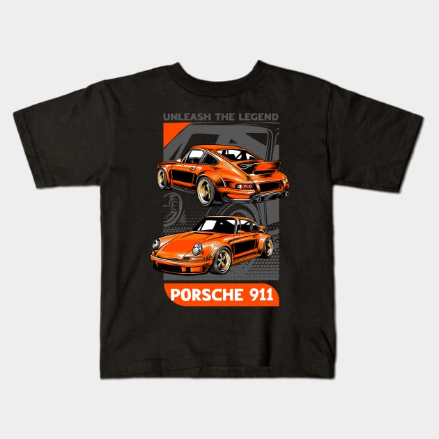 Porsche 911 Legend Kids T-Shirt by Harrisaputra